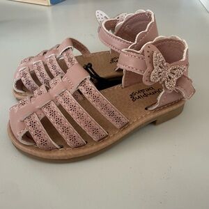 Jumping Beans Pink Glitter Butterfly Sandals